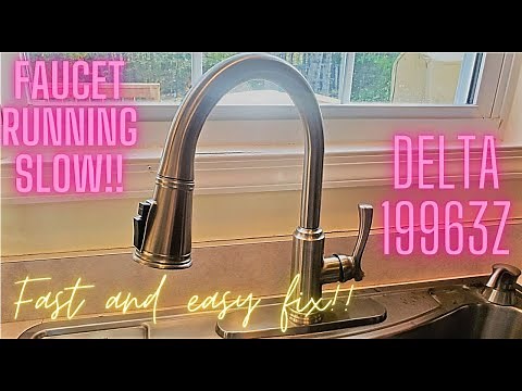 Kitchen faucet running SLOW!! Delta 19963Z SSSD-DST Clogged screen - EASY CLEAN