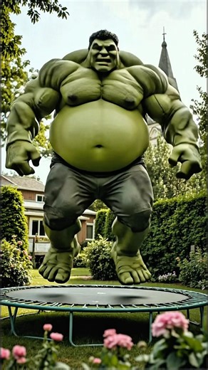 Hulk vs Spider-Man Shaped Like Fat trampoline jumping #marveltoys#hulk#spiderman #shorts