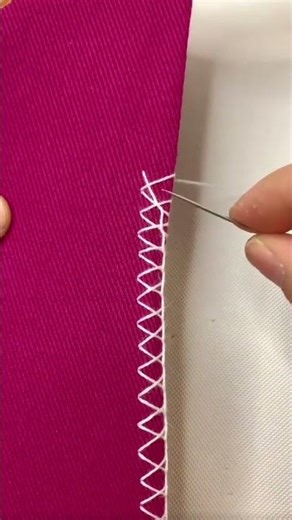See how a hand stitched edge is done neatly #needlework #sewing #handmade #DIYfashion