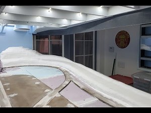 Shaping Terrain, Applying Plaster Cloth and adding Fascia. HO Scale 12x20 Layout Part 18
