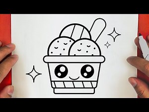 COMO DESENHAR UM GELADO BONITO, PASSO A PASSO, TRAZER COISAS BONITAS