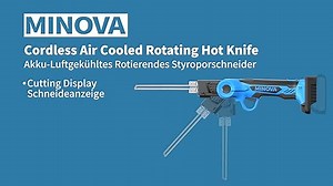 MINOVA Styroporschneider Styrocutter Pro Elektrischer Heißschneider mit 6 Klingen+Batteriekonverter Geeignet für Bosch GBA/MKT AKKU