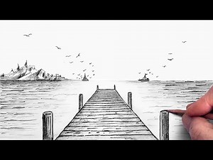 Learn How to Draw a REALISTIC PIER in One-Point Perspective | Step-by-Step Tutorial