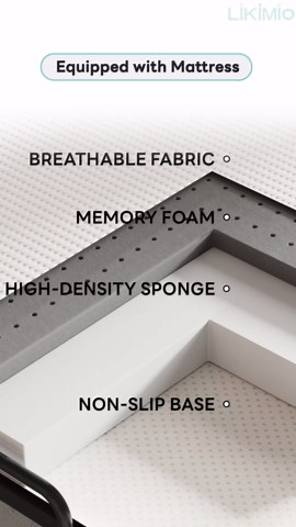 LIKIMIO LKIMIO Folding Bed, 80" x 39" Portable Roll Away Foldable Beds with Mattresses for Adults, Sturdy Metal Frame, Space Saving Fold Up for Easy Storage, Twin XL