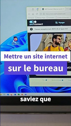 Mettre un site internet en raccourci sur le bureau 🤩 #shorts #astuce #internet #windows #phformation