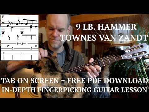 Nine Pound Hammer - Townes Van Zandt - In-Depth Guitar Lesson w/TAB On Screen + Free PDF Download