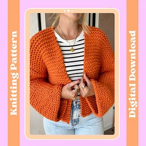 Beginner Cardigan Digital Knitting Pattern, Easy Cardigan Knitting Pattern, Cardi for Beginners, Chunky Cardigan Knitting Pattern - Etsy