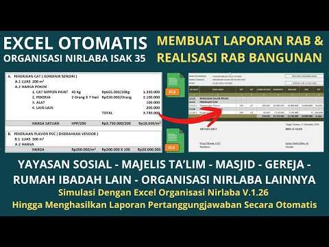 Excel Otomatis RAB dan Realisasi RAB Pembangunan | Excel Keuangan Nirlaba ISAK 35