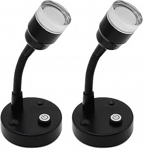 RV Reading Lights, 12v Interior LED Wall Mount Night Light 12 Volt Map Light RV Bedroom Switchable Blue White Lighting 3000K 2W 100 Lumens for RV Camper Trailer Van Cargo Food Truck, 2-Pack