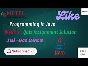 NPTEL Programming in Java Week 1 Quiz Assignment Solution | July-Oct 2025 | Swayam | NPTEL | Happy