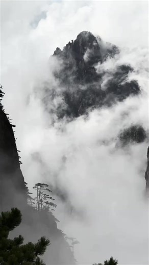 Huangshan in ink and mist — seas of clouds embrace towering peaks, like a living painting unfolding before the eyes. 🖌️⛰️☁️ #VisitChina #HuangshanTravel #Huangshan水墨黄山，云海翻涌，群峰耸立，仿佛一幅鲜活的画卷在眼前缓缓铺展。🖌️⛰️☁️ #中国旅行 #黄山旅游路线 #黄山旅游咨询 | Go Great Huangshan Mountain