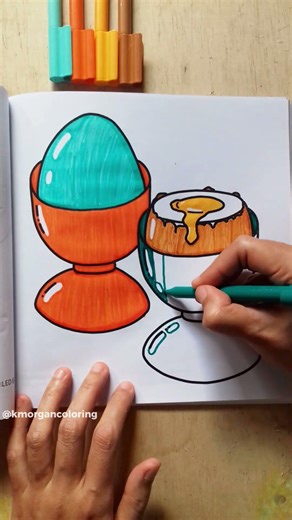 Soft Boiled Egg Coloring Page | Vintage Adventure Breakfast