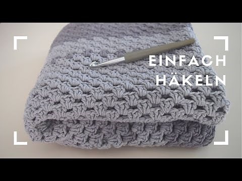 Einfache Babydecke häkeln mit Grannymuster, Decke häkeln