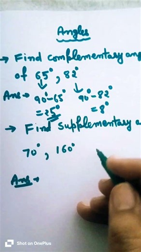 complementary and supplementary angle #maths #vishesh maths vibes
