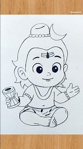 Cute bholenath bath god pencil outline drawing | gods drawing