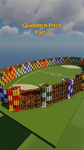 Minecraft Quidditch Pitch Timelapse Part 1 #minecraft #build #harrypotter
