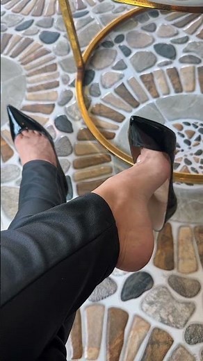 Dangling Louboutins in a cozy cafe ☕👠 #danglingheels #louboutins #heels