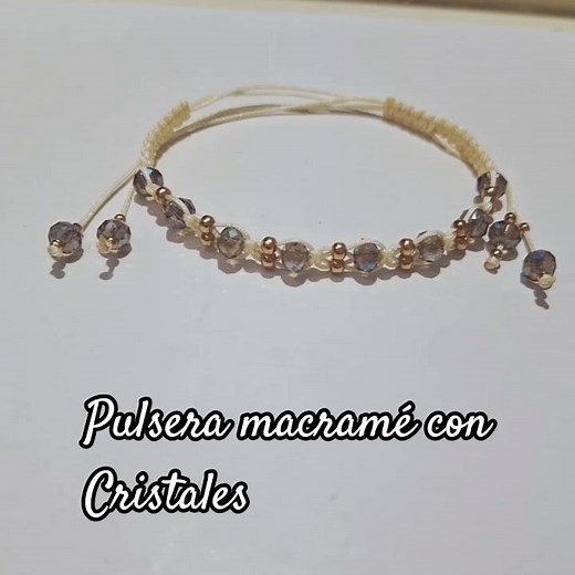 pulsera macramé con cristales