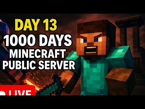 Day-13/1000 Days live challenge minecraft public server 24/7 for both pe and java practising pvp.