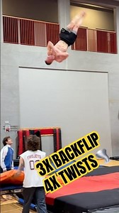 TRIPLE BACKFLIP with 4 TWISTS by Jeppe Tvedebrink🤯🌪️ #closecall #worldrecord #flips #trampoline