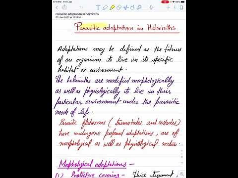 Parasitic adaptation in Helminths