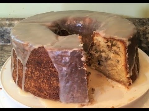 Black Walnut Pound Cake with Buttercream Glaze