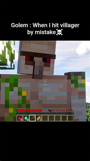 Please do not hit the Iron Golem even by mistake 😓☠️ #minecraft #gaming