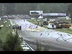 Horrific Crash at Road Atlanta Fabrizzio Barbazza Ferarri Knocked in Half 1995