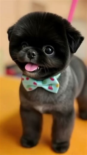 Meet the Cutest Black Pom Ever! 🖤🐻 #dog #BlackPomeranian #Pomeranian #PomPuppy #viral #ViralDog