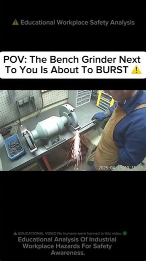 Bench Grinder Wheel EXPLODES Mid-Grind 💥 CCTV #workfails
