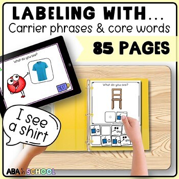 Labeling with carrier phrases Describing objects Speech therapy or ABA goals