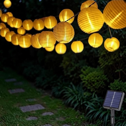 Solar Lantern String Lights Outdoor | Warm LED Fairy Lights Waterproof | Patio Garden Balcony Decor | Pergola Fence Lighting - Etsy
