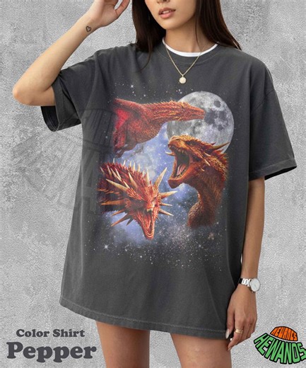 Meleys Dragon Shirt, Vintage Dragon Moon Tee, Retro Celestial Dragon Tshirt, Aesthetic Fantasy Dragon Crewneck, Mythical Animal Clothing - Etsy