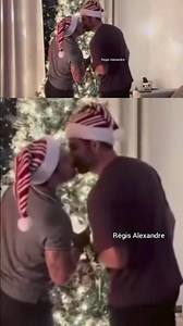 Gay Kiss Christmas beautiful tree cozy house