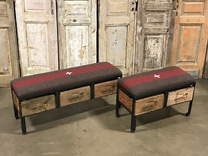SWISS ARMY Wool Blanket Storage Bench - Custom Made Ottoman - Etsy