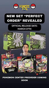 New Pokemon set Perfect Order is releasing on Pokemon Center for preorder very soon! 🔥 PokeFreeze Discord is offering 3 Day FREE TRIAL! You will get access to US & CAN online retailer monitors, instore stock checker, restock notifications, important updates, and MORE! Comment “Discord” for the Discord link 🔥 #pokemon #pokemontcg #pokemoncards #pokemonnews #fyp pokemoncommunity pokemoncenter pokemonopening pokemonrips pokemoncollector pokemoncard | Kimchi TCG