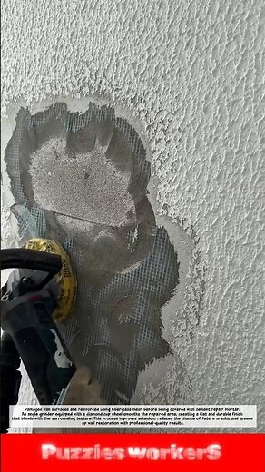 Wall Surface Repair with Fiberglass Mesh & Angle Grinder | Satisfying Restoration Process