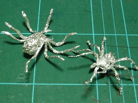 kimie gangiの 子どもたちに大人気 「アルミホイルで作るクモ」 Aluminum foil Spider #クモの作り方 #蜘蛛 #アルミホイル工作 #spider