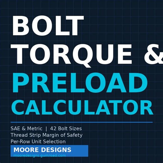 Bolt Torque and Preload Calculator Excel Template | SAE & Metric | Engineering Spreadsheet - Etsy