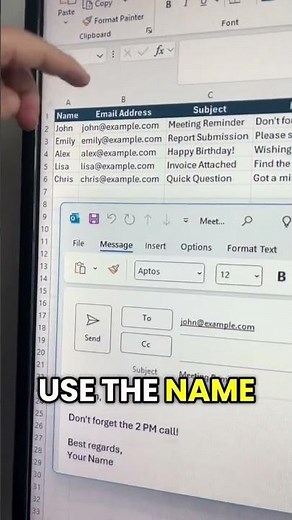 📧 Automate Outlook Emails with Excel VBA (No More Manual Typing) #shortsvideo