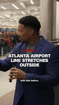 Atlanta airport line stretches outside