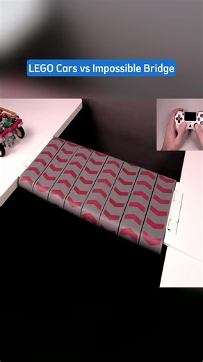 LEGO Cars Challenge on the Impossible Bridge
