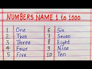 Numbers name 1 to 1000 || Numbers in words 1 to 1000 in English || 1 to 1000 Number names