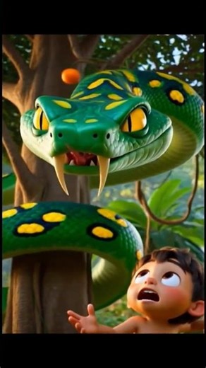 Jungle Boy vs Giant Snake 🐍 | 30-Second Adventure StoryLittle Jungle Boy’s Smart Escape!🌿# JungleBoy