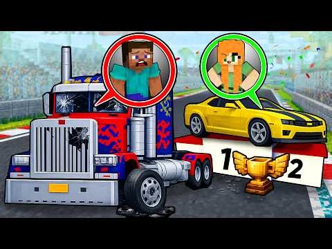 Crazy Races with Steve and Alex! - Minecraft Animation