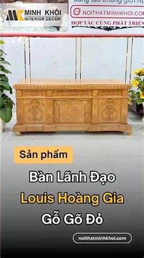 Louis Royal Executive Desk made of Red Sandalwood | Minh Khoi