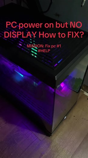 NO DISPLAY WHEN PC POWER ON. All cords are replaced plugged and secured #pc #fix #pcsetup #pcbuild #tiktok #fyp @DeVante