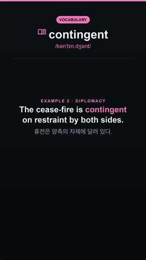 contingent — meaning + 3 examples | Vocabulary English #shorts