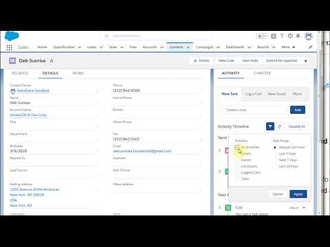 Salesforce Lightning: 101.6 Intro to Activity Timeline