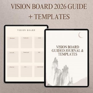 Modèles de tableaux de visualisation 2026 | Guide des tableaux de visualisation | Planificateur de tableaux de visualisation | Objectifs, affirmations et bilan mensuel | Téléchargement numérique | - Etsy France